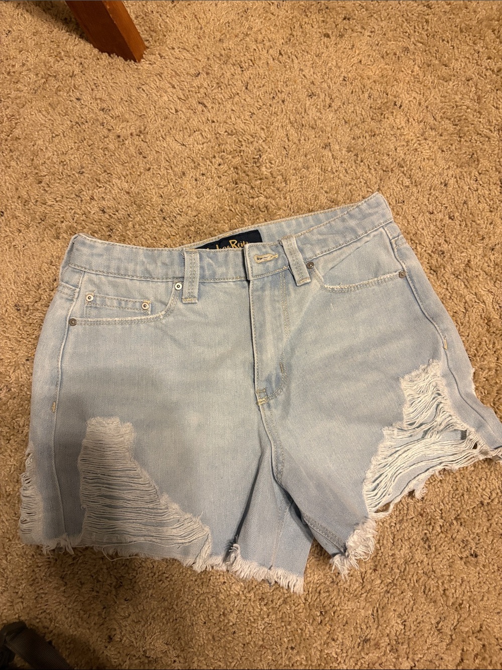 Indigo Rein Light Blue Distressed Denim Shorts